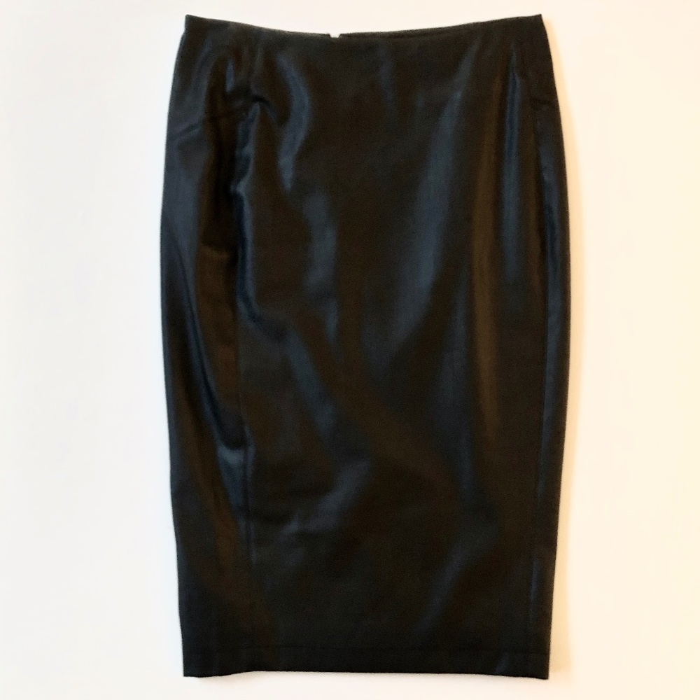 NWOT Black Faux Leather Pencil Skirt